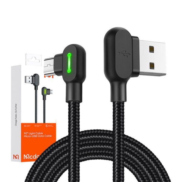 USB ir mikro USB kabelis Mcdodo CA-5280 LED, 3 m (juodas) - Image 3