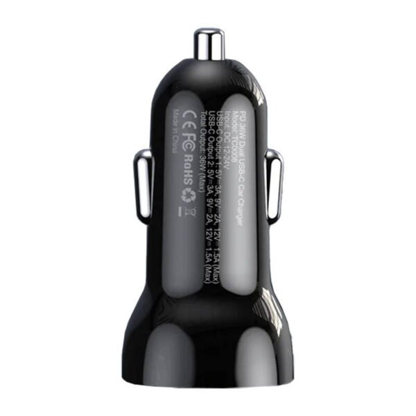 Automobilinis įkroviklis Choetech TC0008 40W 2x USB-C - Image 4