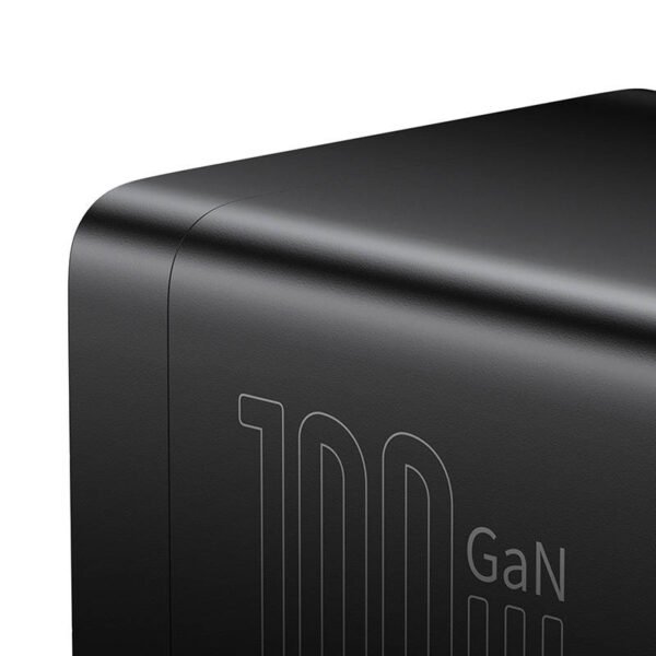 Sieninis įkroviklis Baseus GaN3 Pro / maitinimo juosta 2xUSB + 2xUSB-C + AC, 100 W (juodas) - Image 7