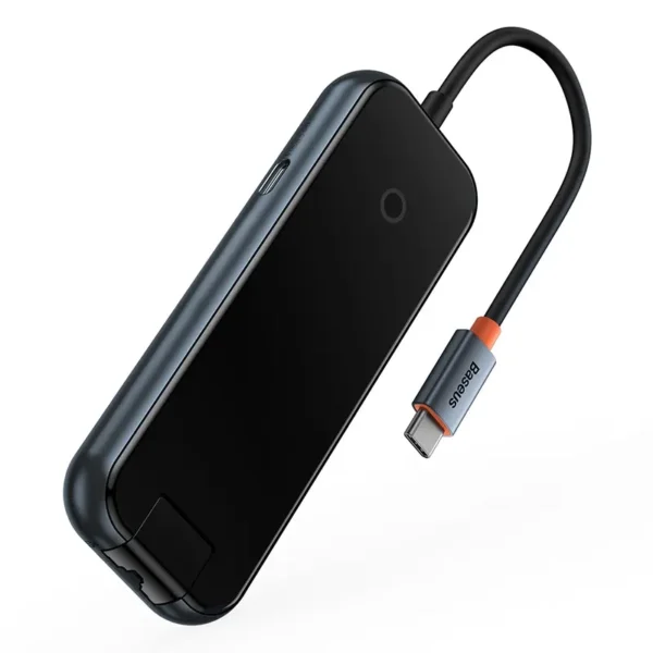 Hub 5in1 Baseus AcmeJoy serija USB-C į 2xUSB 3.0 + USB 2.0 + USB-C PD + RJ45 (tamsiai pilkas) - Image 5