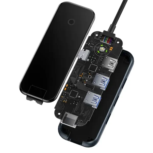 Hub 5in1 Baseus AcmeJoy serija USB-C į 2xUSB 3.0 + USB 2.0 + USB-C PD + RJ45 (tamsiai pilkas) - Image 7