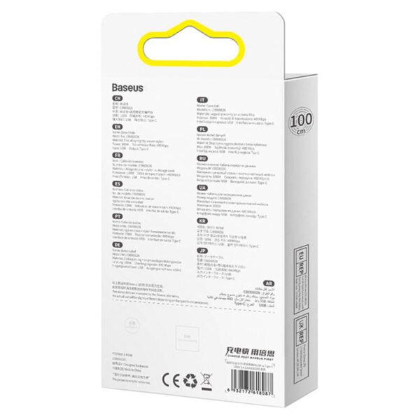 Baseus Tungsten Gold Cable USB į USB-C, 100W, 1m (juodas) - Image 8