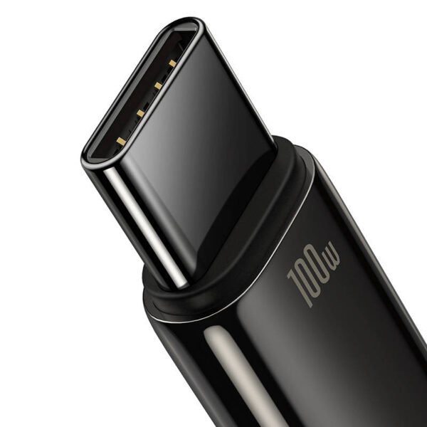 Baseus Tungsten Gold Cable USB į USB-C, 100W, 2m (juodas) - Image 4