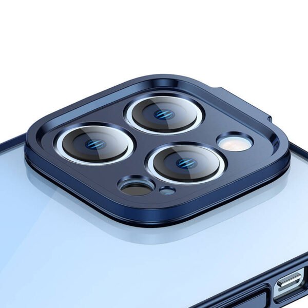 Baseus blizgantis skaidrus dėklas ir grūdinto stiklo rinkinys iPhone 14 Pro Max (mėlynas) - Image 4
