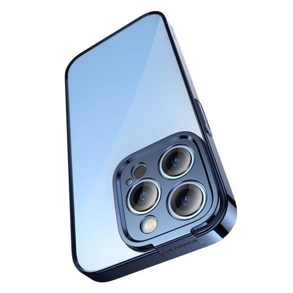 Baseus blizgantis skaidrus dėklas ir grūdinto stiklo rinkinys iPhone 14 Pro Max (mėlynas) - Image 5