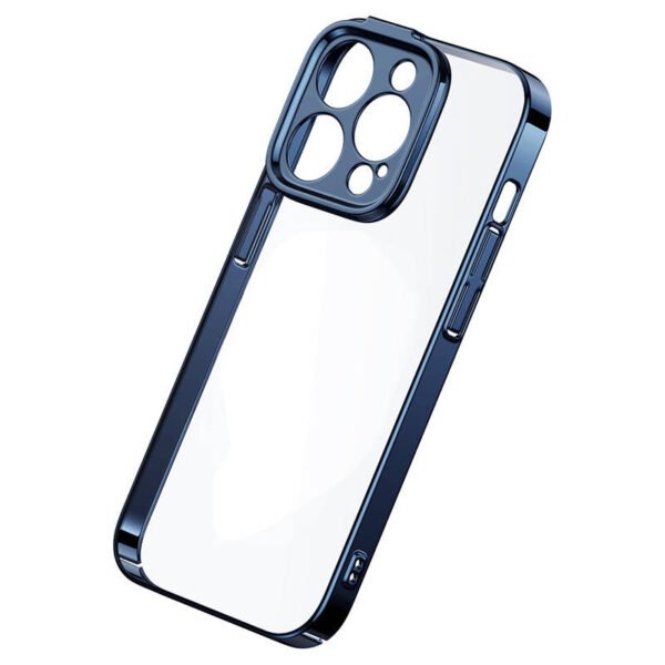 Baseus blizgantis skaidrus dėklas ir grūdinto stiklo rinkinys iPhone 14 Pro Max (mėlynas) - Image 6