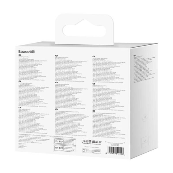 Sieninis įkroviklis Baseus GaN5 Pro 2xUSB-C + USB, 140 W (juodas) - Image 6