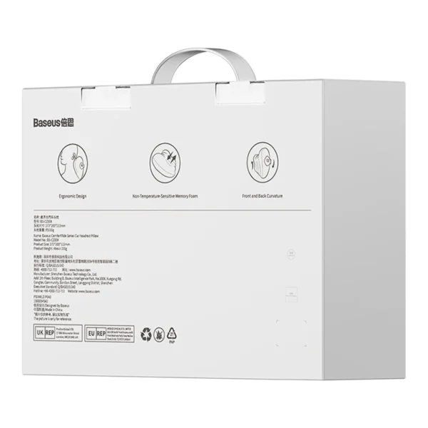 Pagalvėlė galvai ant automobilio sėdynės atlošo Baseus Comfort Ride (pilka) - Image 7