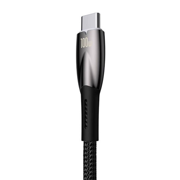 USB kabelis, skirtas USB-C Baseus Glimmer Series, 100 W, 2 m (juodas) - Image 4