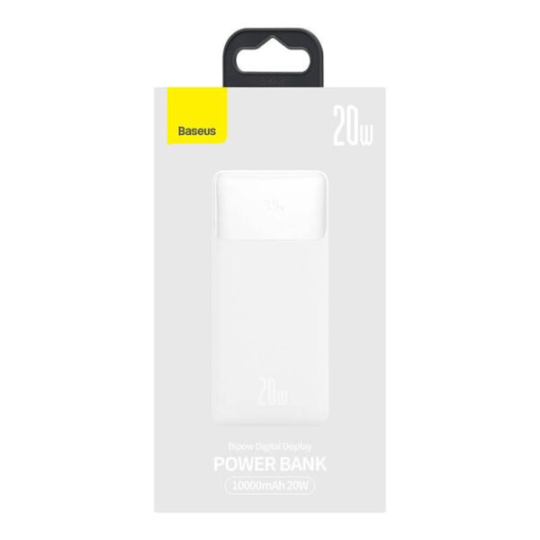 Išorinė baterija Baseus Bipow 10000 mAh, 20 W (baltas) - Image 7