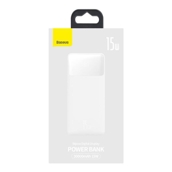 Išorinė baterija Baseus Bipow 30000 mAh, 15 W (baltas) - Image 8