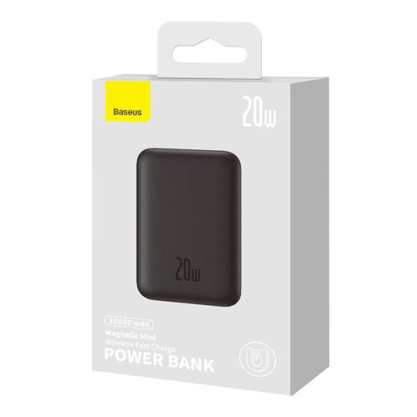 Išorinė baterija Baseus Magnetic Mini 10000 mAh, USB-C 20 W, MagSafe (juodas) - Image 10