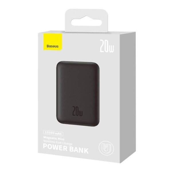Išorinė baterija Baseus Magnetic Mini 10000 mAh, USB-C 20 W, MagSafe (juodas) - Image 21