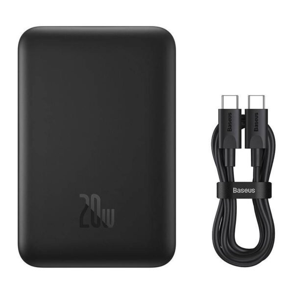 Išorinė baterija Baseus Magnetic Mini 10000 mAh, USB-C 20 W, MagSafe (juodas) - Image 23