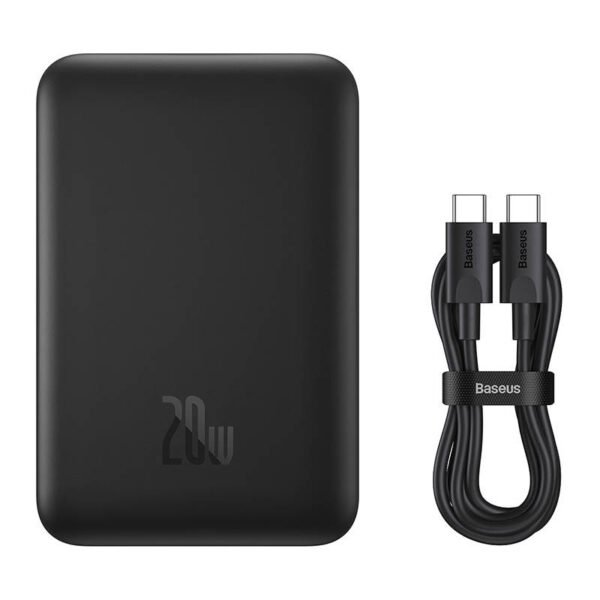 Išorinė baterija Baseus Magnetic Mini 10000 mAh, USB-C 20 W, MagSafe (juodas) - Image 7