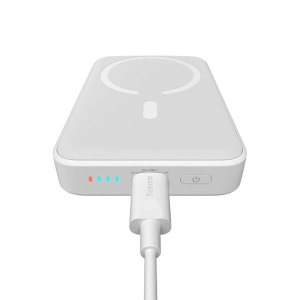 Išorinė baterija Baseus Magnetic 10000 mAh, USB-C 20 W, MagSafe (baltas) - Image 5