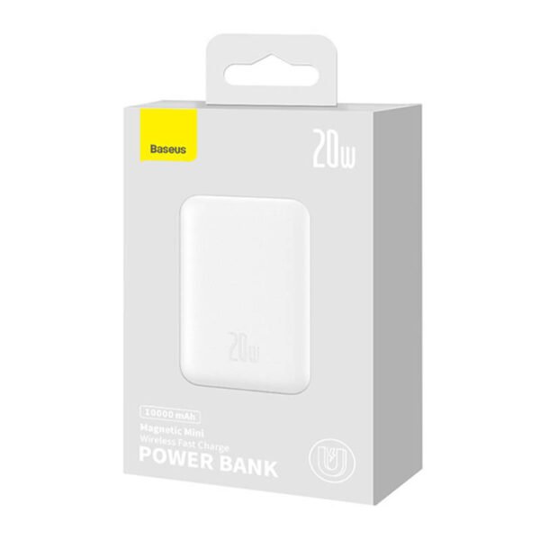 Išorinė baterija Baseus Magnetic 10000 mAh, USB-C 20 W, MagSafe (baltas) - Image 11