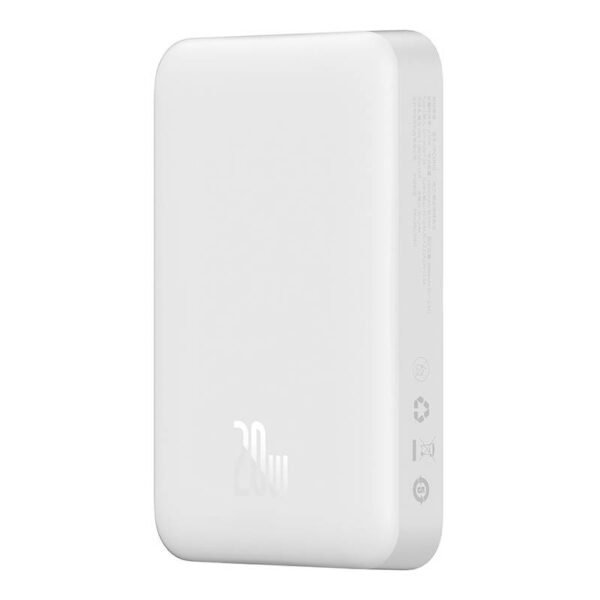 Išorinė baterija Baseus Magnetic 10000 mAh, USB-C 20 W, MagSafe (baltas) - Image 8