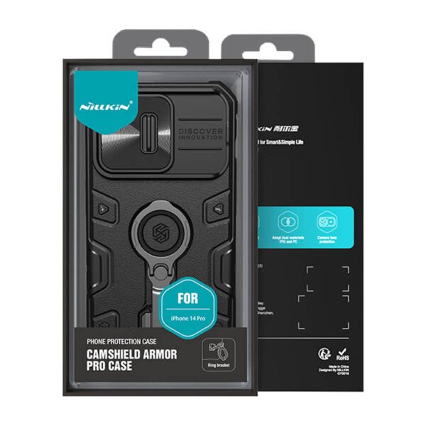 Dėklas Nillkin CamShield Armor Pro, skirtas iPhone 14 Pro Max (juodas) - Image 3
