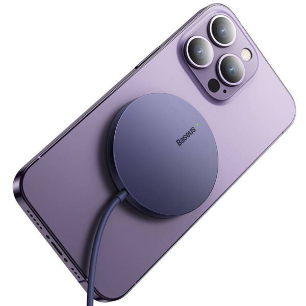 Magnetinis belaidis įkroviklis Baseus Simple Mini3 15W (dulkėtai violetinis) - Image 5