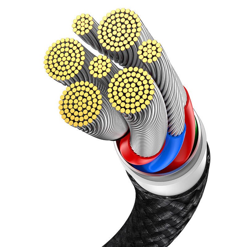 2in1 USB kabelis Baseus Flash Series USB-C do USB-C 100W, 1,5 m (juodas) - Image 5