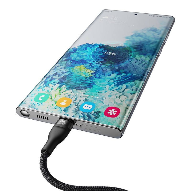 2in1 USB kabelis Baseus Flash Series USB-C do USB-C 100W, 1,5 m (juodas) - Image 6