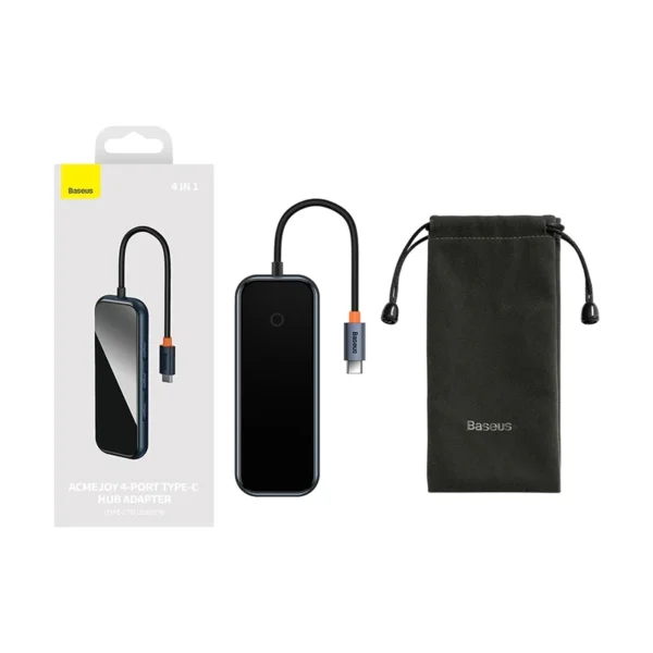 Adapteris 4w1 Baseus Hub USB-C į 4xUSB 3.0 (Tamsiai pilkas) - Image 2