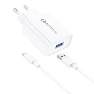 Foneng EU13 18W Wall Charger + USB to Lightning Cable