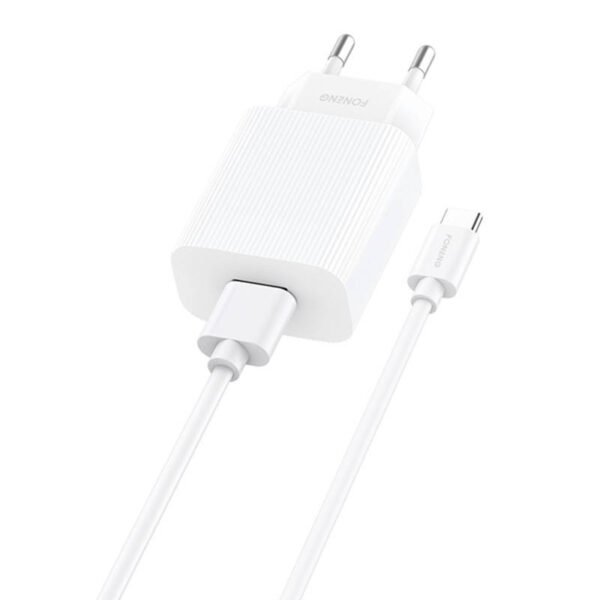 Fast charger Foneng 1x USB EU28 12W QC 3.0+ USB Type C cable
