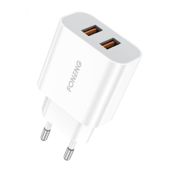 Greitasis įkroviklis Foneng 2x USB EU45 12W + USB Micro kabelis - Image 2