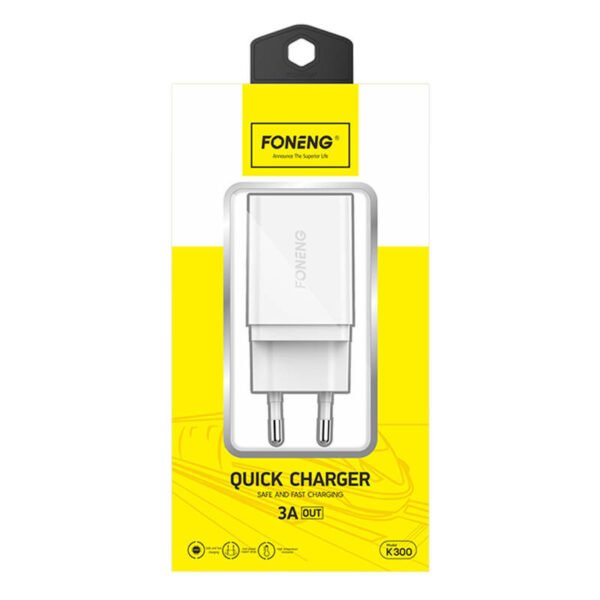 Greitasis įkroviklis Foneng K300 18W 1x USB 3A (baltas) - Image 2