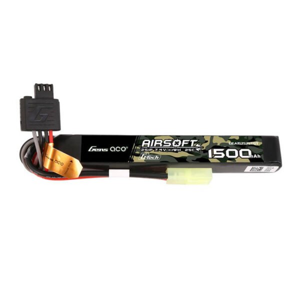 Baterija Gens ace G-Tech 25C 1500 mAh 2S1P 7,4 V airsoft ginklui su mini Tamiya jungtimi - Image 2