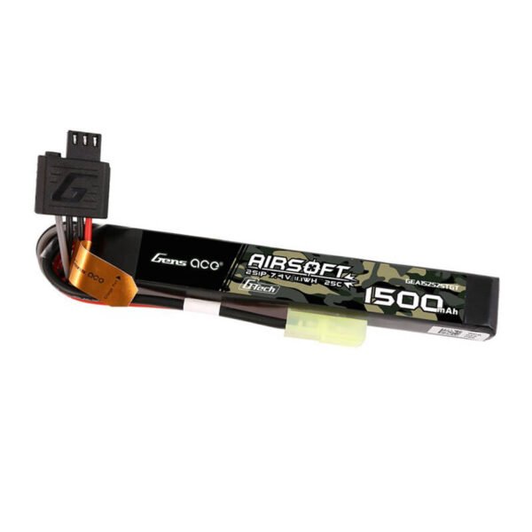 Baterija Gens ace G-Tech 25C 1500 mAh 2S1P 7,4 V airsoft ginklui su mini Tamiya jungtimi - Image 3