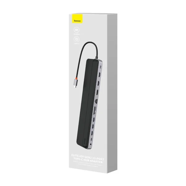 Hub 12w1 Baseus EliteJoy Gen2 serija USB-C į 2xHDMI+ 3xUSB 3.0+ PD+ DP+ SD/TF+ RJ45+Type-C+ 3.5mm (tamsiai pilkas) - Image 8
