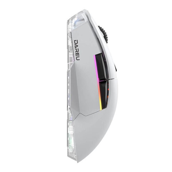 Belaidė žaidimų pelė + įkrovimo stotelė Dareu A955 RGB 400–12000 DPI (balta) - Image 2