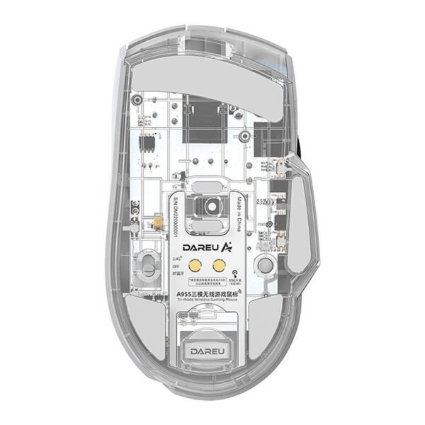 Belaidė žaidimų pelė + įkrovimo stotelė Dareu A955 RGB 400–12000 DPI (balta) - Image 4