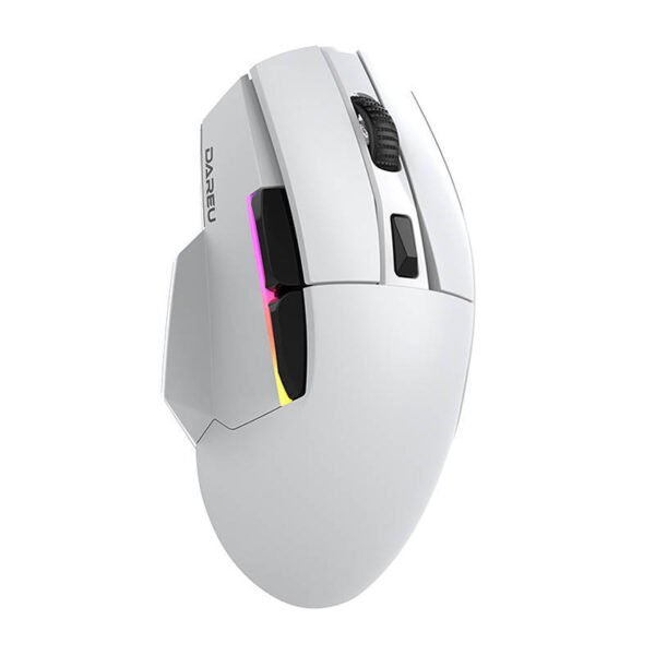 Belaidė žaidimų pelė + įkrovimo stotelė Dareu A955 RGB 400–12000 DPI (balta) - Image 7