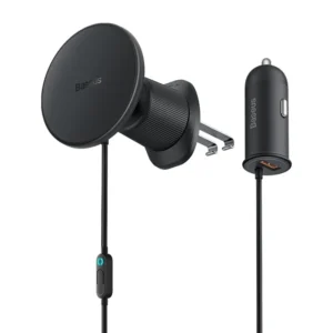 Magnetic Car Phone Holder Baseus CW01 to Ventilation Grid with car charger USB-A
