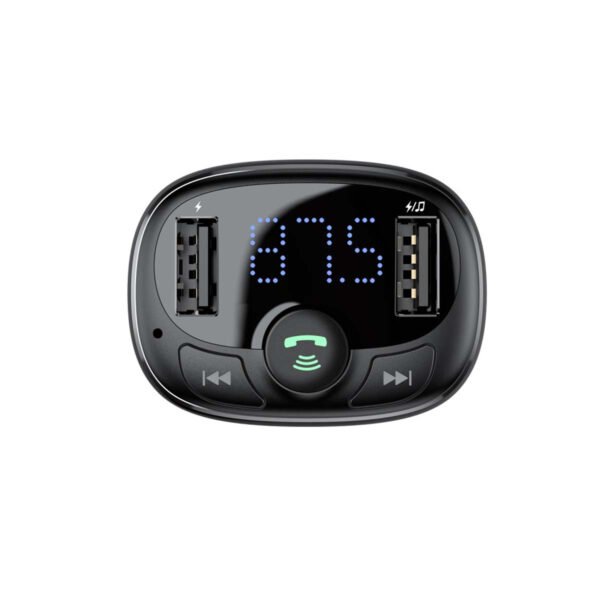 Baseus FM siųstuvas T formos, Bluetooth, 2xUSB, microSD (juodas) - Image 6