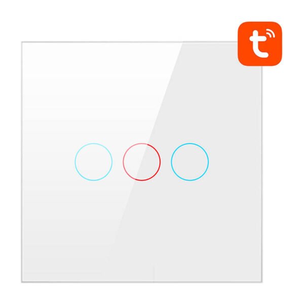 Išmanusis šviesos jungiklis WiFi Avatto TS02-EU-W3 3 kanalų TUYA (baltas) - Image 2