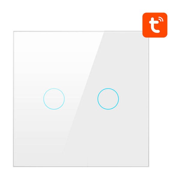 Išmanusis šviesos jungiklis ZigBee Avatto ZTS02-EU-W2 2 kanalų TUYA (baltas) - Image 2