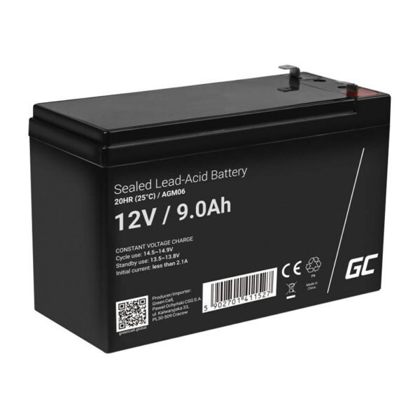 Įkraunama baterija AGM 12V 9Ah Maintenancefree UPS ALARM - Image 2