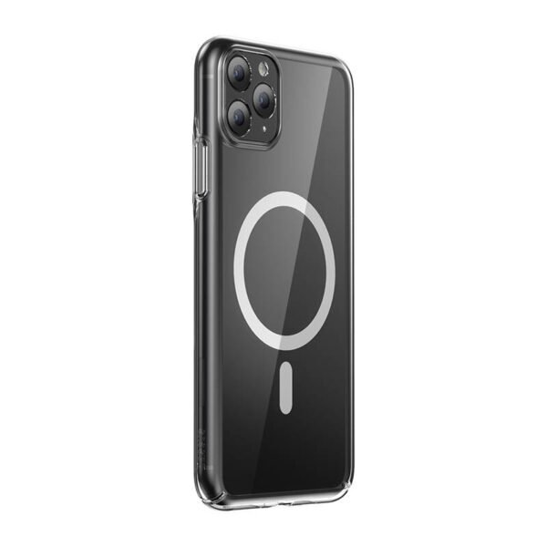 Telefono dėklas Baseus Magnetic Crystal Clear iPhone 11 Pro Max (skaidrus) su viso stiklo ekrano apsauga ir valymo rinkiniu - Image 2
