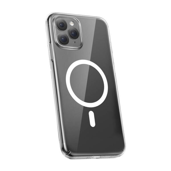 Telefono dėklas Baseus Magnetic Crystal Clear iPhone 11 Pro Max (skaidrus) su viso stiklo ekrano apsauga ir valymo rinkiniu - Image 3