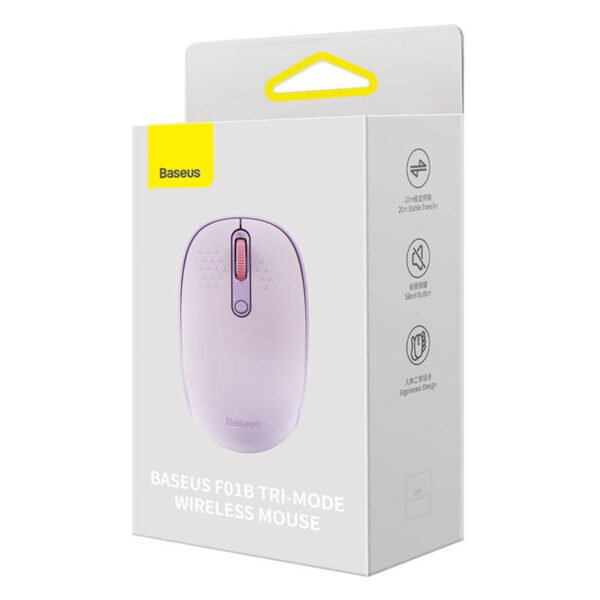 Belaidė pelė Baseus F01B Tri-režimų 2.4G BT 5.0 1600 DPI (violetinė) - Image 9