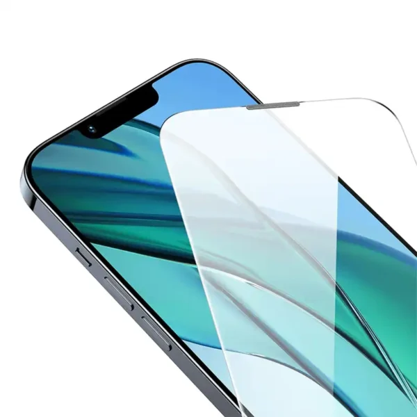 Grūdintas stiklas Baseus Corning, skirtas iPhone 13/13 Pro/14, su įmontuotu dulkių filtru - Image 6