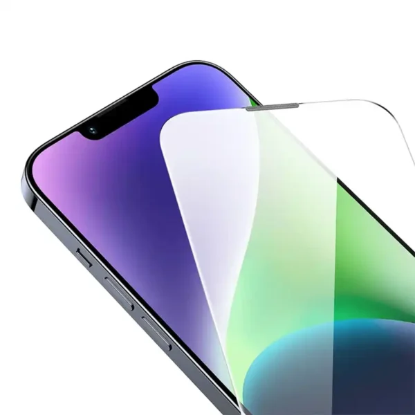 Apsauginis stiklas Baseus Corning, skirtas iPhone 13 Pro Max/14 Plus su įmontuotu dulkių filtru - Image 6