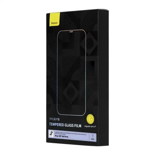 Apsauginis stiklas Baseus Corning, skirtas iPhone 14 Pro su įmontuotu dulkių filtru - Image 8