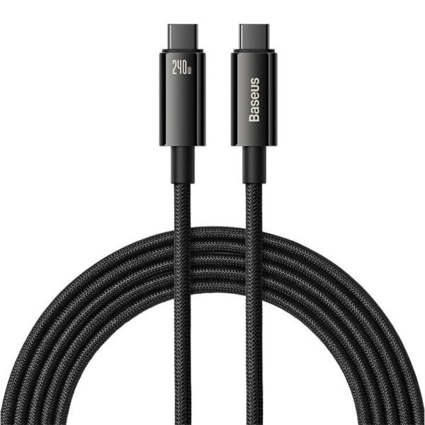 USB-C į USB-C laidas Baseus Tungsten Gold 240W 3 m (juodas) - Image 2