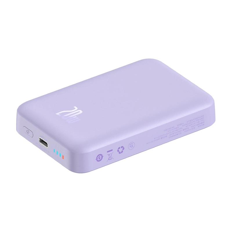 Išorinė baterija Baseus Magnetic Mini 10000 mAh, USB-C 20 W, MagSafe (purpurinis) - Image 7